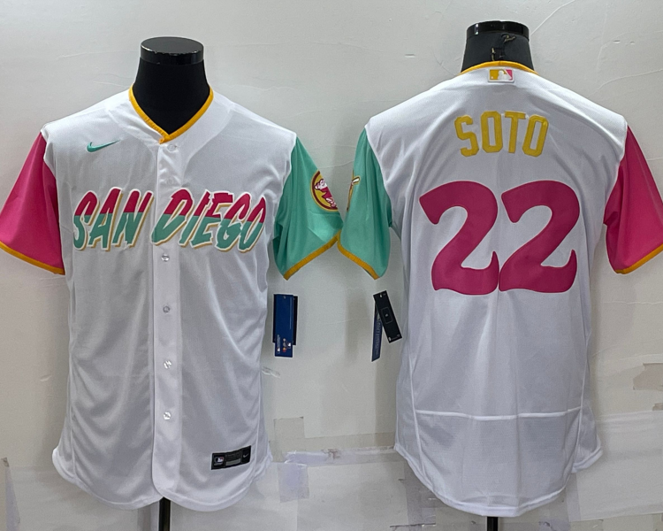 Men's San Diego Padres Juan Soto #22 White Stitched Jersey