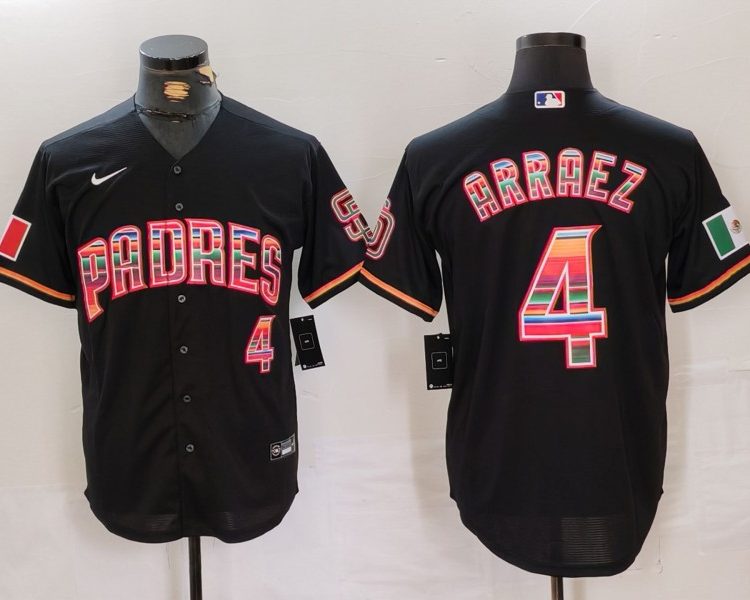 Men's San Diego Padres Luis Arraez #4 Black Jersey