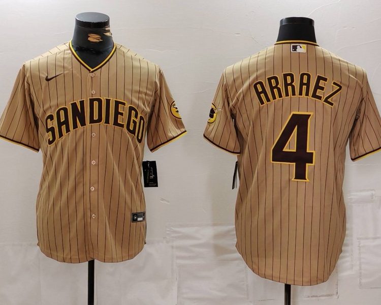 Men's San Diego Padres Luis Arraez #4 Tan Limited Jersey