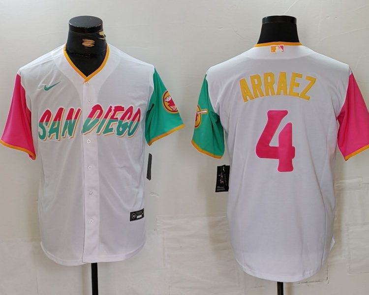 Men's San Diego Padres Luis Arraez #4 White City Connect Limited Jersey
