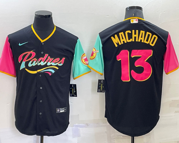 Men's San Diego Padres Manny Machado #13 Black City Connect Jersey