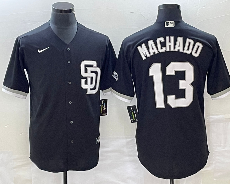 Men's San Diego Padres Manny Machado #13 Black Jersey