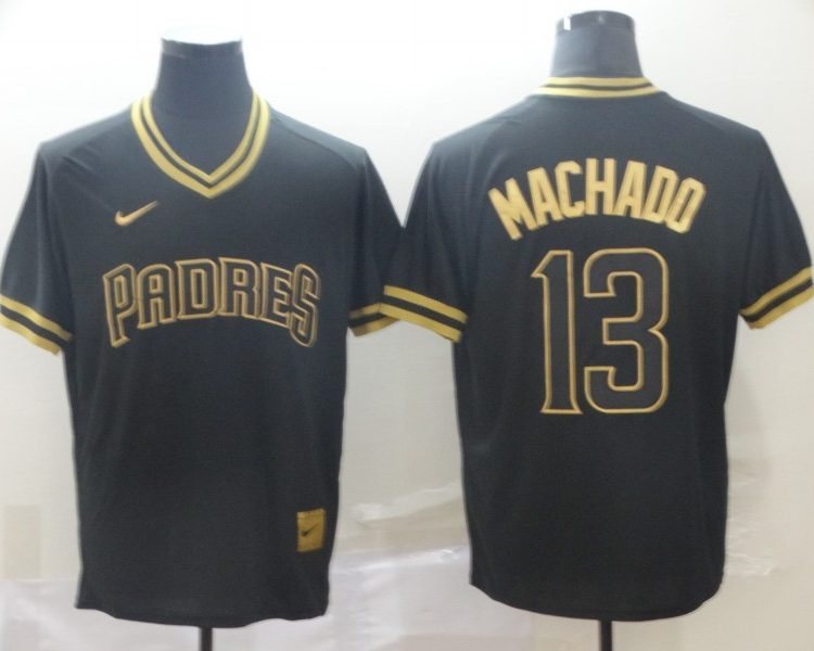 Men's San Diego Padres Manny Machado #13 Black Stitched Jersey