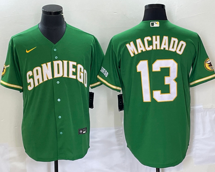Men's San Diego Padres Manny Machado #13 Green Jersey
