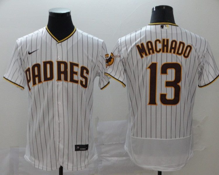 Men's San Diego Padres Manny Machado #13 MLB White Stitched Jersey