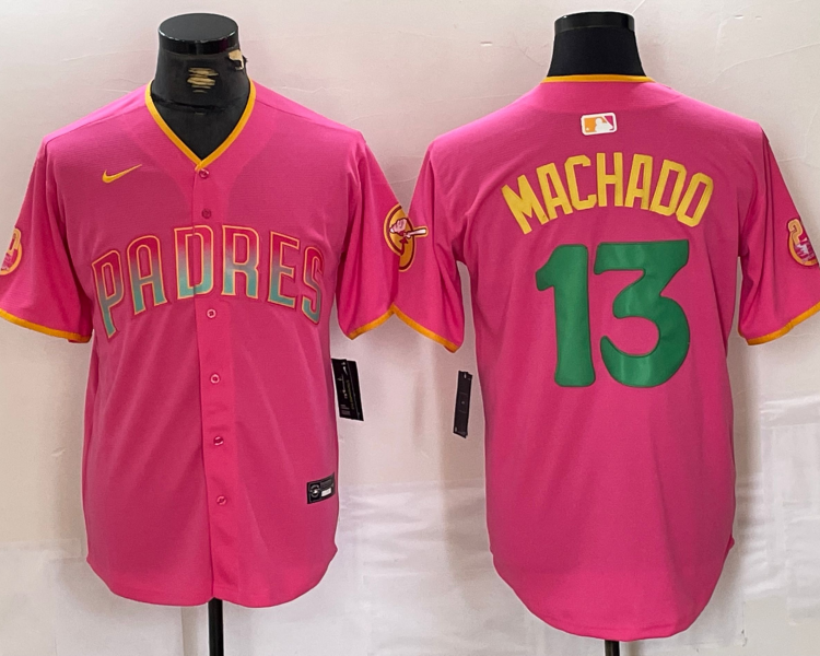 Men's San Diego Padres Manny Machado #13 Pink Jersey