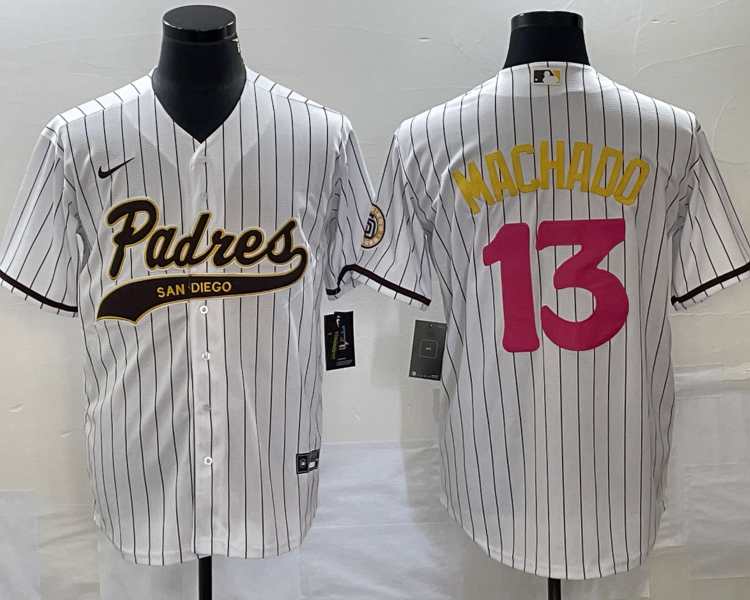 Men's San Diego Padres Manny Machado #13 White Jersey Joint Edition
