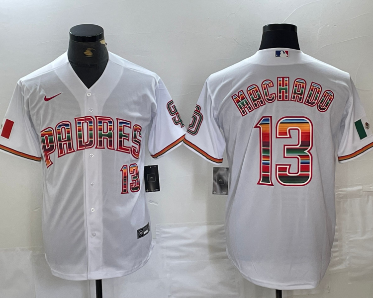 Men's San Diego Padres Manny Machado #13 White Limited Jersey