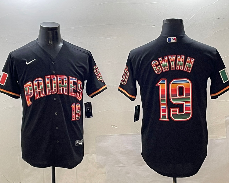 Men's San Diego Padres Tony Gwynn #19 Black Jersey