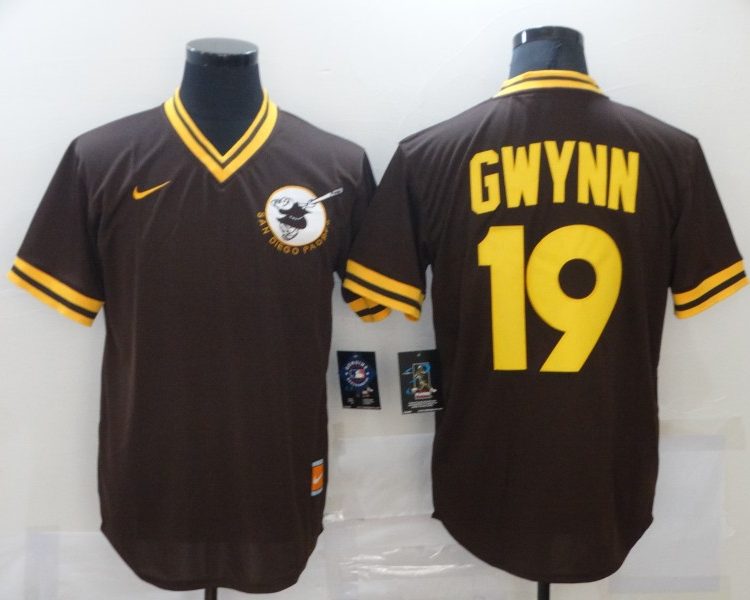 Men's San Diego Padres Tony Gwynn #19 Brown Jersey