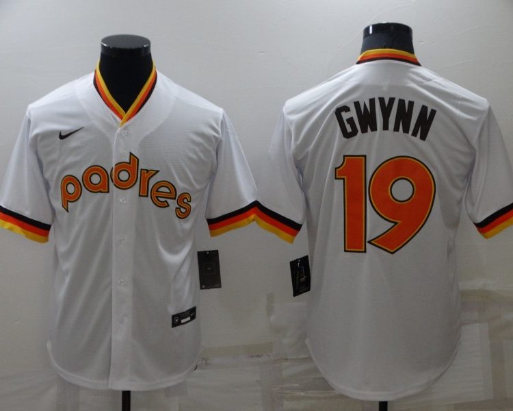 Men's San Diego Padres Tony Gwynn #19 White Jersey