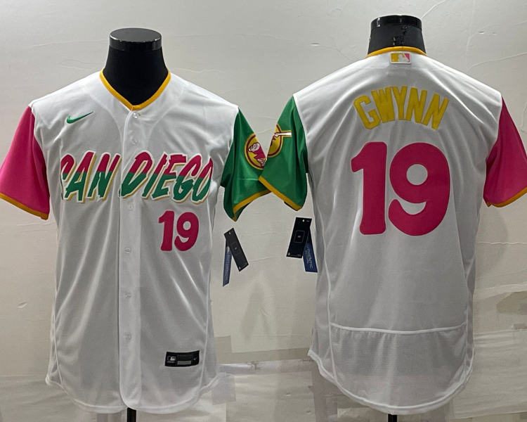 Men's San Diego Padres Tony Gwynn #19 White Stitched Jersey