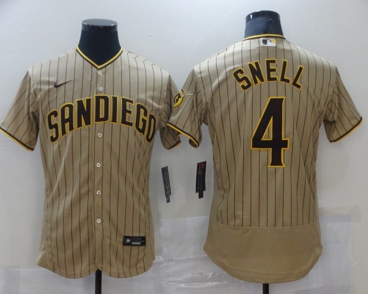 Men's San Diego Padres Wil Myers #4 Khaki Stitched Jersey