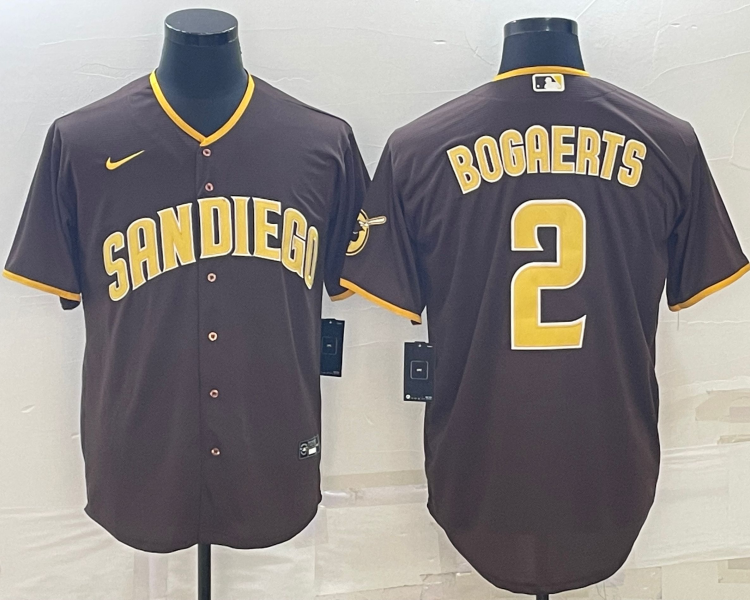 Men's San Diego Padres Xander Bogaerts #2 Brown Jersey