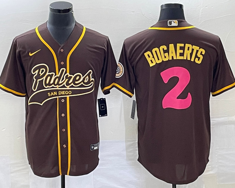 Men's San Diego Padres Xander Bogaerts #2 Brown Jersey Joint Edition