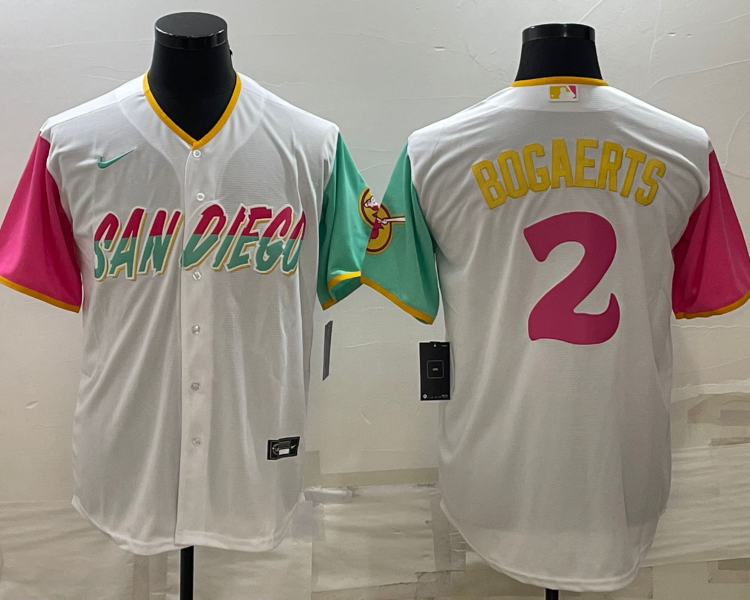 Men's San Diego Padres Xander Bogaerts #2 White City Connect Jersey