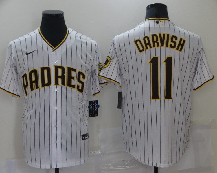 Men's San Diego Padres Yu Darvish #11 White Stitched Jersey