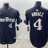Men's San Diego Padres Luis Arraez #4 Black Jersey