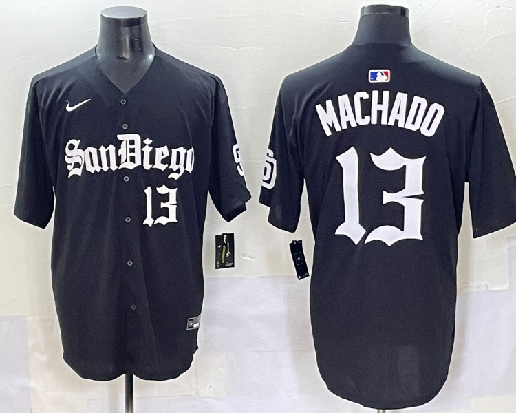 Men's San Diego Padres Manny Machado #13 Black Jersey