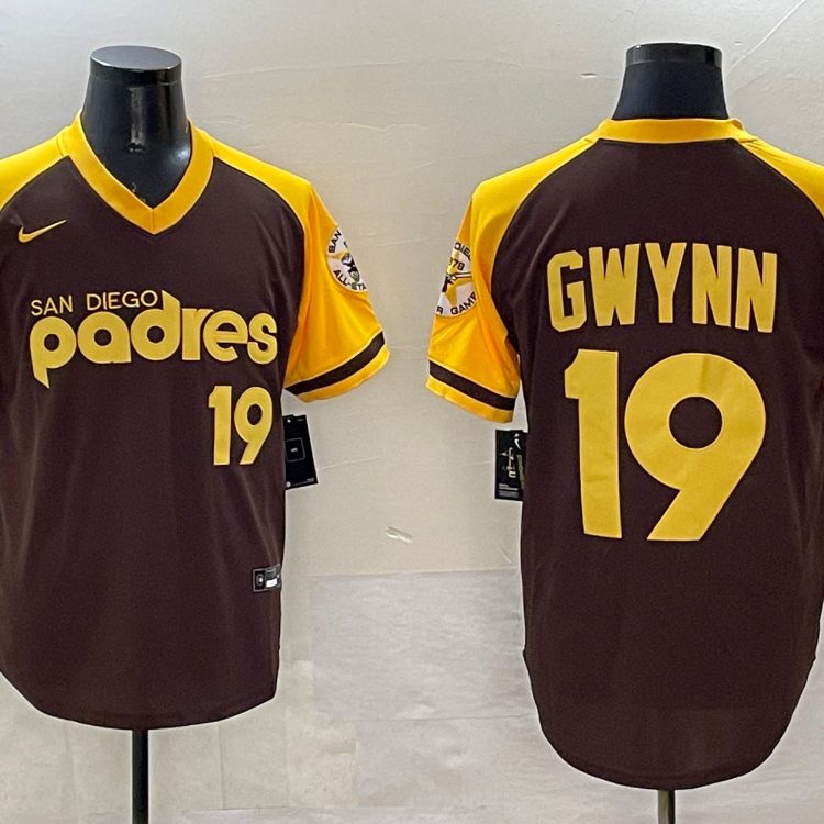 Men's San Diego Padres Tony Gwynn #19 Brown Cooperstown Collection Jersey