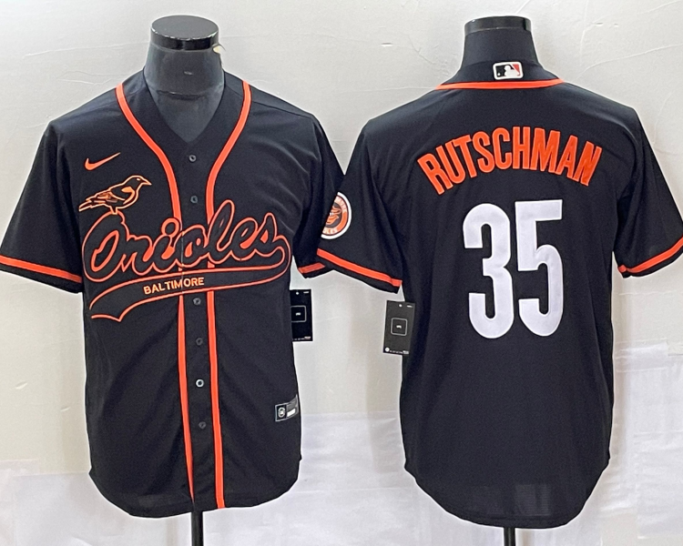 Men's Baltimore Orioles Adley Rutschman #35 Black Jersey Joint Edition