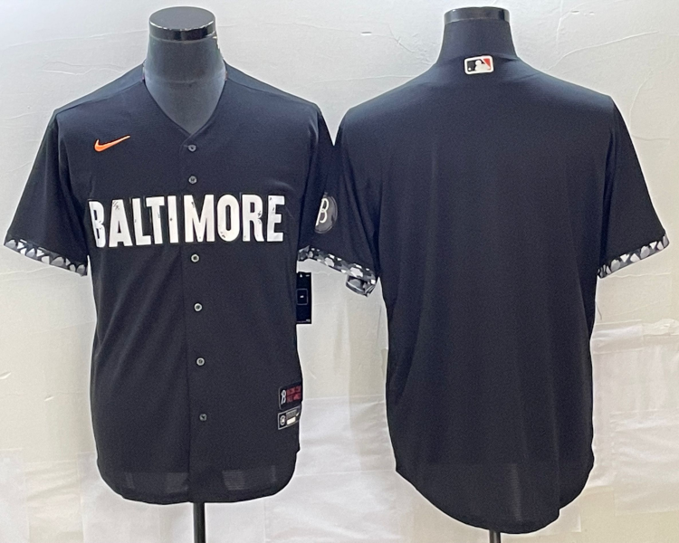 Men's Baltimore Orioles Black 2023 City Connect Blank Jersey