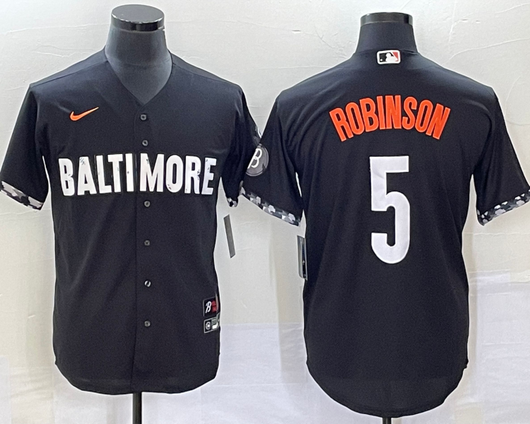 Men's Baltimore Orioles Brooks Robinson #5 Black 2023 City Connect Jersey