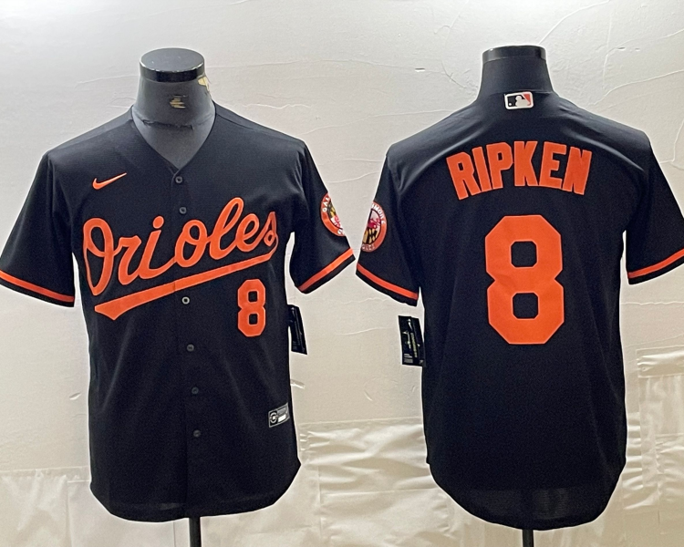 Men's Baltimore Orioles Cal Ripken Jr. #8 Black Baseball Jersey