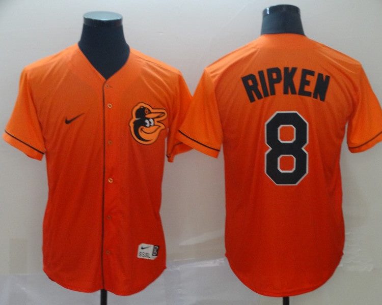 Men's Baltimore Orioles Cal Ripken Jr. #8 Orange Gradient Jersey
