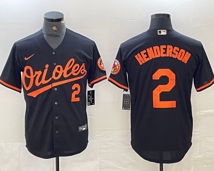 Men's Baltimore Orioles Gunnar Henderson #2 Black Jersey