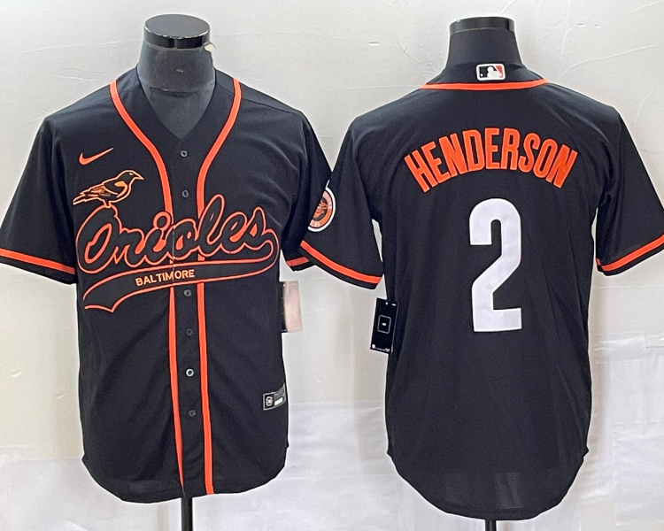 Men's Baltimore Orioles Gunnar Henderson #2 Black Jersey Joint Edition