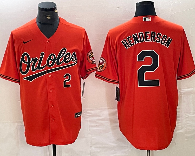 Men's Baltimore Orioles Gunnar Henderson #2 Orange Jersey