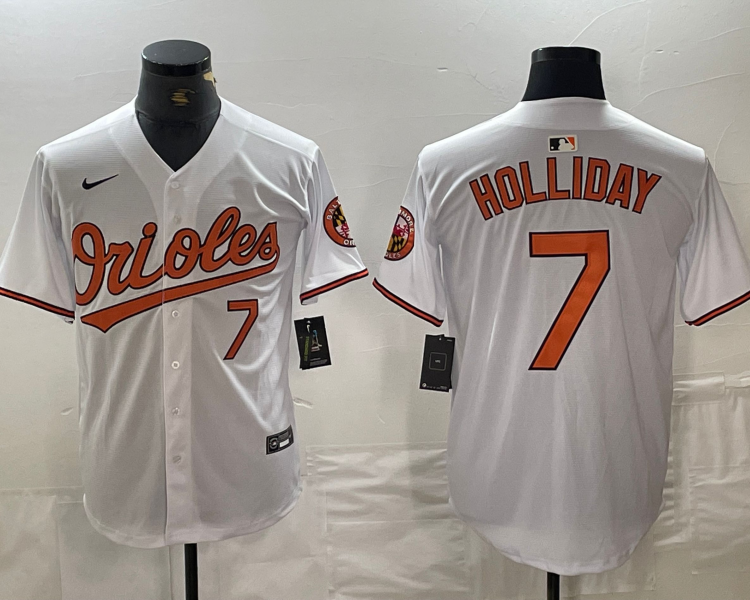 Men's Baltimore Orioles Jackson Holliday #7 White Home Limited Jersey