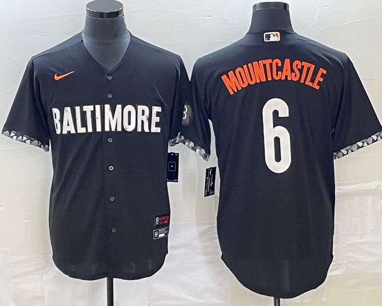 Men's Baltimore Orioles Ryan Mountcastle #6 Black 2023 City Connect Jersey