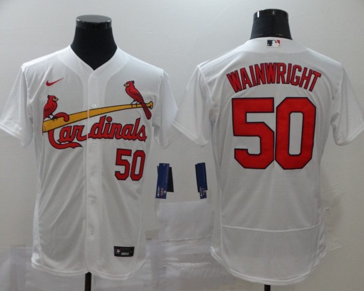 Men's St. Louis Cardinals Adam Wainwright #50 White Jersey