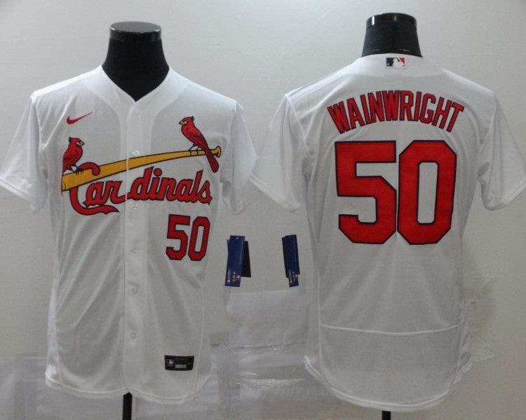 Men's St. Louis Cardinals Adam Wainwright #50 White Jersey