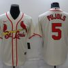 Men's St. Louis Cardinals Albert Pujols #5 Beige Baseball Jersey