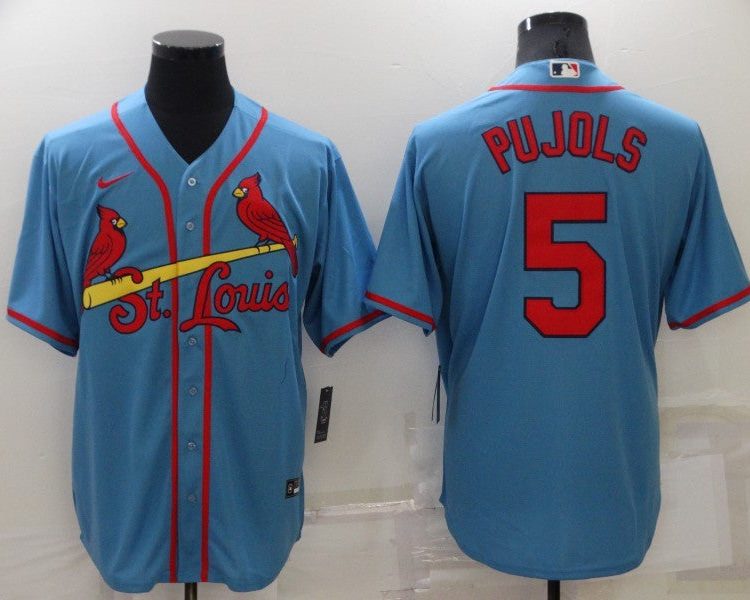 Men's St. Louis Cardinals Albert Pujols #5 Blue Baseball Jersey