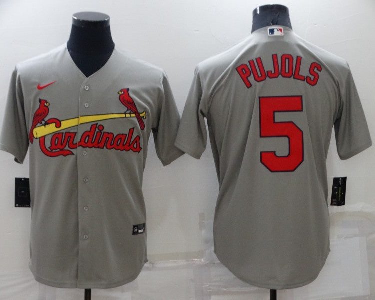 Men's St. Louis Cardinals Albert Pujols #5 Gray Baseball Jersey