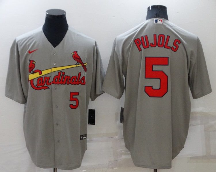 Men's St. Louis Cardinals Albert Pujols #5 Gray Jersey