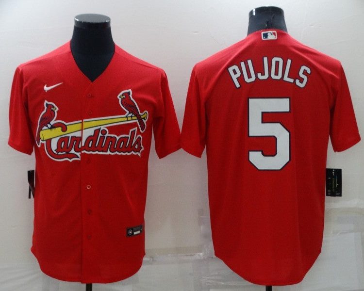 Men's St. Louis Cardinals Albert Pujols #5 Red Baseball Jersey