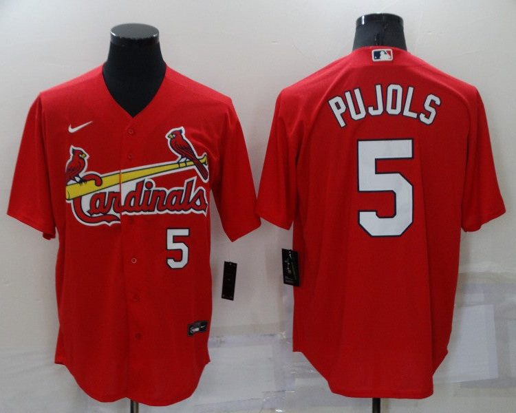 Men's St. Louis Cardinals Albert Pujols #5 Red Jersey