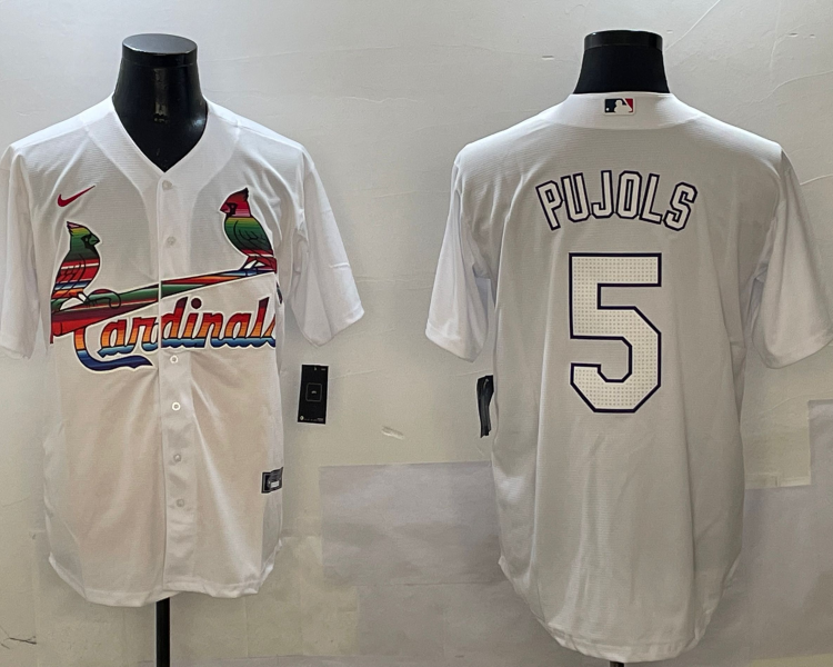 Men's St. Louis Cardinals Albert Pujols #5 White Jersey
