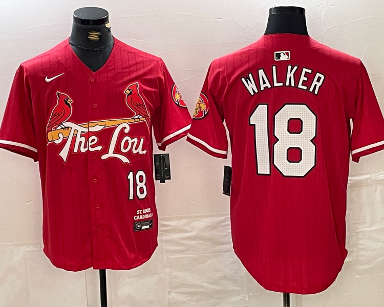 Men's St. Louis Cardinals Jordan Walker #18 Red 2024 City Connect Limited Jersey