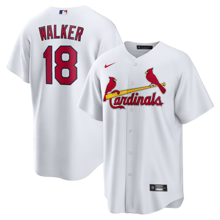 Men's St. Louis Cardinals Jordan Walker #18 White Home Official Jersey