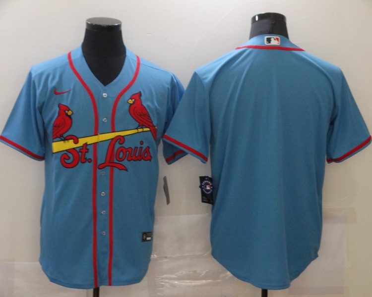 Men's St. Louis Cardinals Light Blue Alternate Blank Jersey