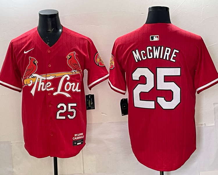 Men's St. Louis Cardinals Mark McGwire #25 Red 2024 City Connect Limited Jersey
