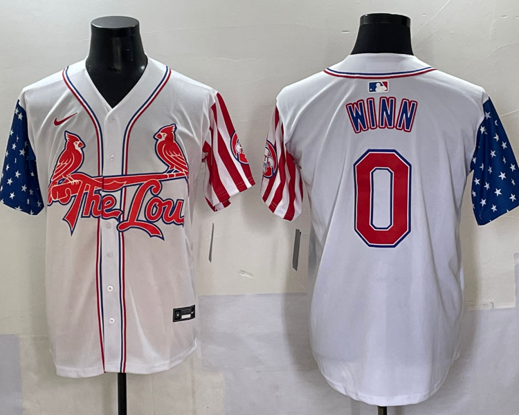 Men's St. Louis Cardinals Masyn Winn #0 White Jersey