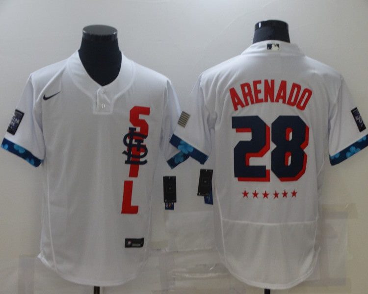 Men's St. Louis Cardinals Nolan Arenado #28 White All Star Jersey