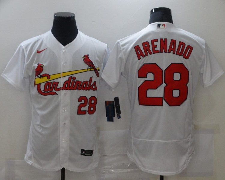 Men's St. Louis Cardinals Nolan Arenado #28 White Jersey